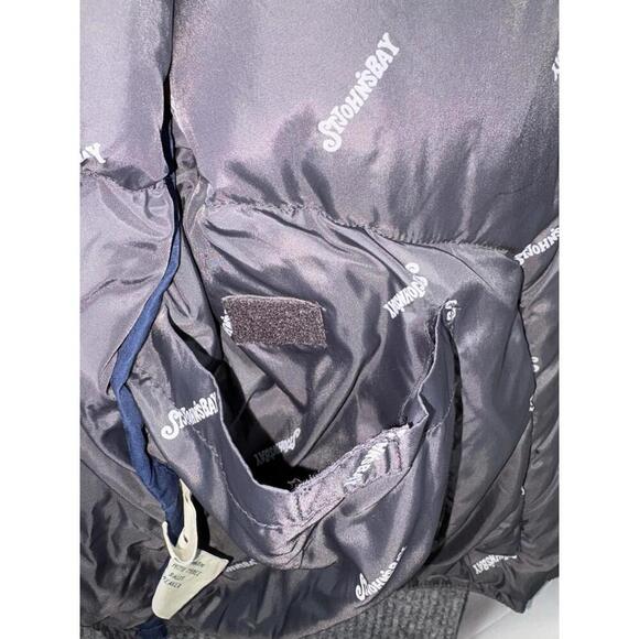 St. John's Bay Puffer Vest Men's L Navy Full Zip Quilted Lined Warm - Picture 8 of 15